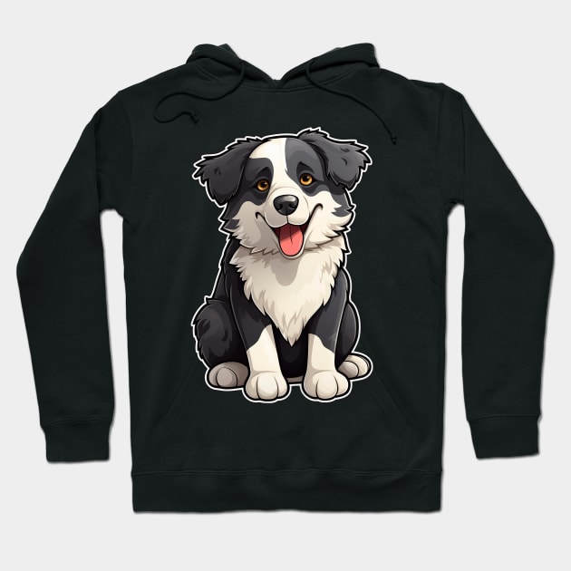 Cute Border Collie Dogs Funny Border Collie Hoodie by fromherotozero